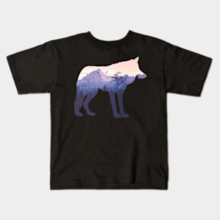 Gift Hiking Wolf Mountain Nature Climbing Kids T-Shirt